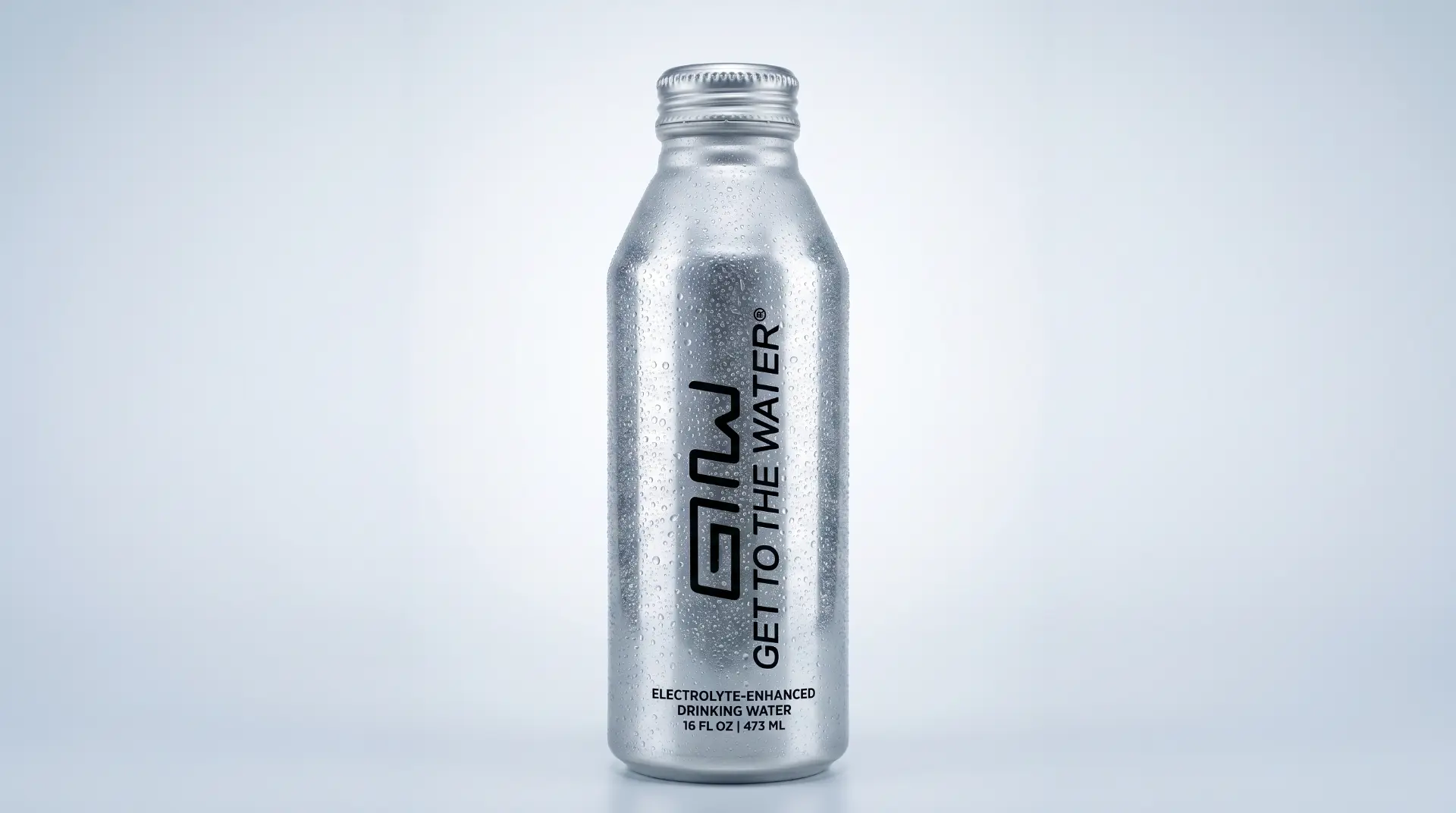 Open 24-pack case of GTTW electrolyte-enhanced refillable aluminum water bottles